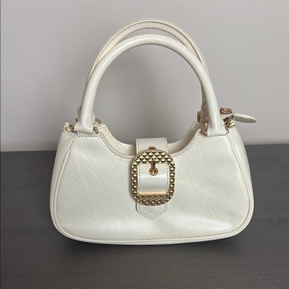 Charles & Keith Bag Avis Belted Top Handle Mini Bag Cream - Picture 1 of 15